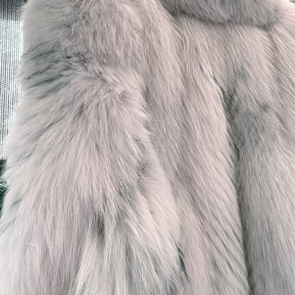 Full Length Genuine Fox Fur Coat Size 10 (8 - 13)  Arctic Golden Isle Fox - Picture 6 of 15